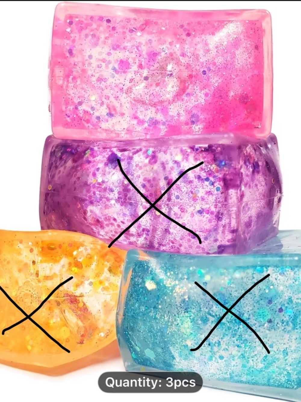 SQUISHY Glitter stress cube—PINK - Picture 2 of 4